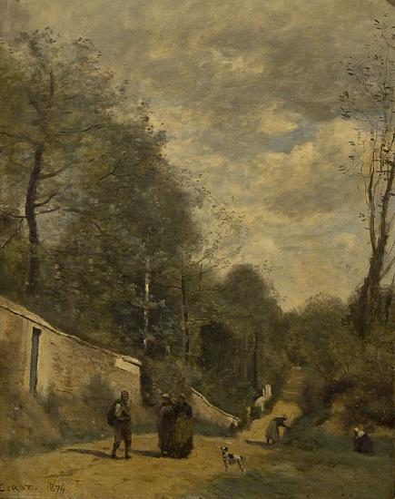 Jean-Baptiste Camille Corot Een straat in Ville d'Avray oil painting picture